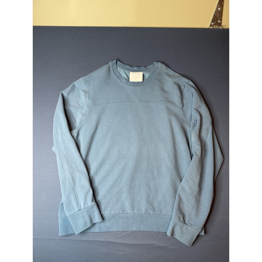 Berkley Jensen XL Blue Crewneck Sweatshirt Long Sleeve Zip Sleeve Pocket
